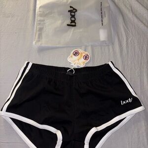 BOODY Black Shorts with White Accents